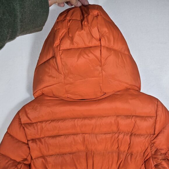 Michael Kors Down Packable Jacket Coat Orange Removable Hood Puffer PL - Picture 8 of 16